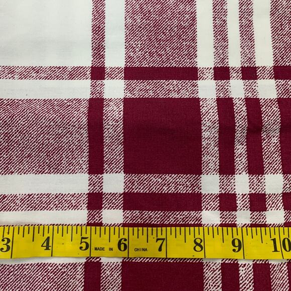 JCPenney Classic Traditions Red White Plaid PolyCotton Fabric Pouf Valance - Picture 3 of 5